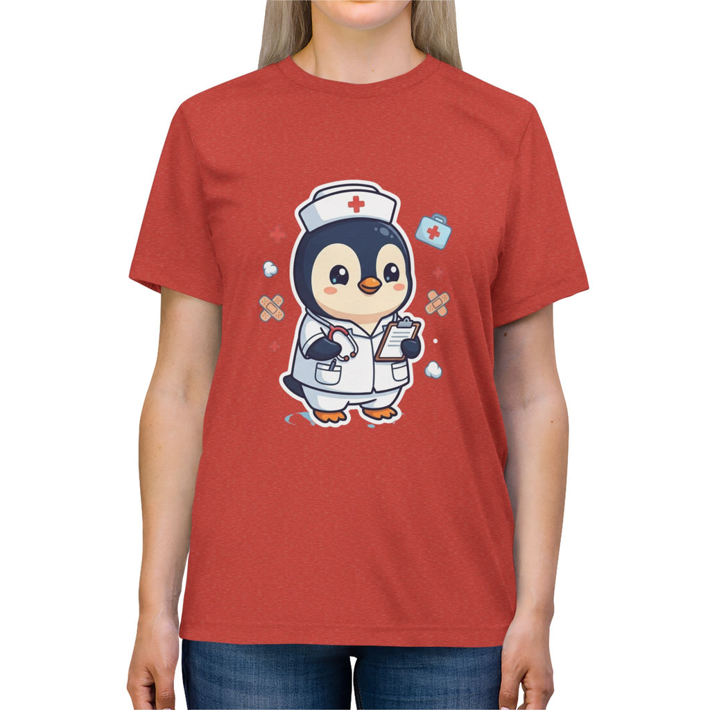 Cute Nurse Penguin Unisex High Quality Tee Shirt