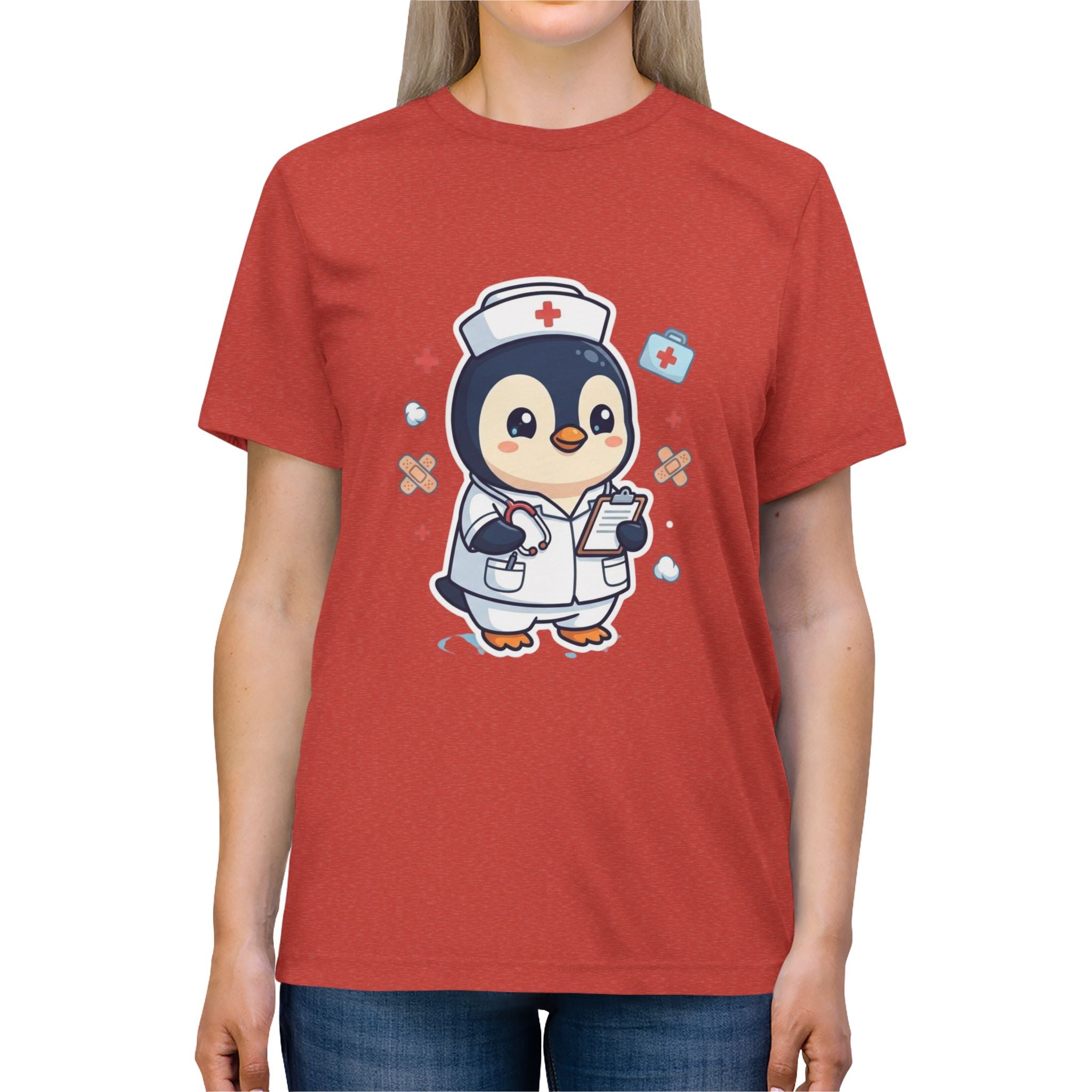 Cute Nurse Penguin Unisex High Quality Tee Shirt