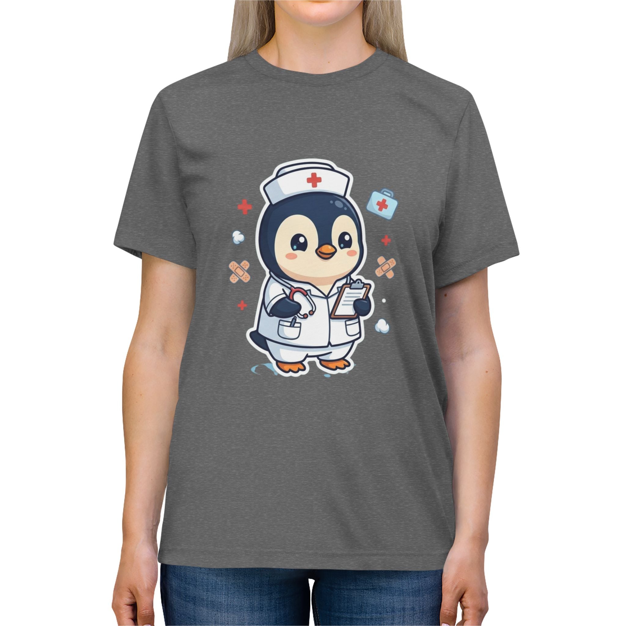 Cute Nurse Penguin Unisex High Quality Tee Shirt