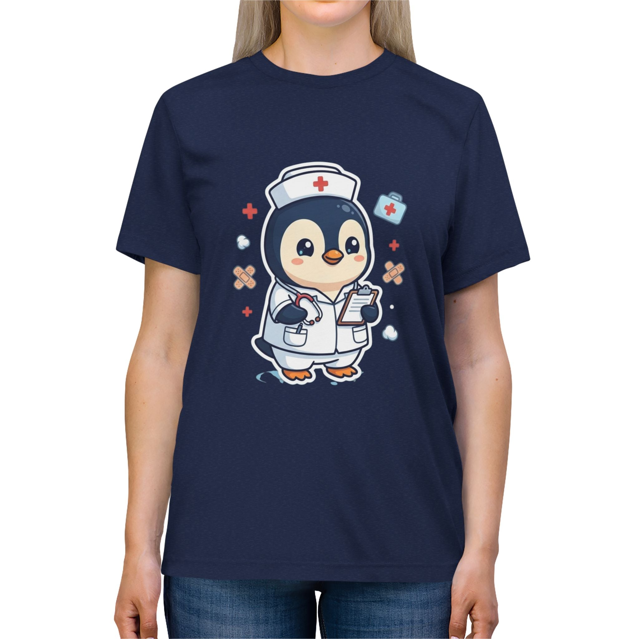 Cute Nurse Penguin Unisex High Quality Tee Shirt