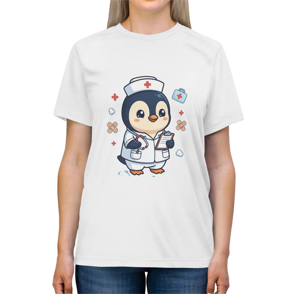 Cute Nurse Penguin Unisex High Quality Tee Shirt